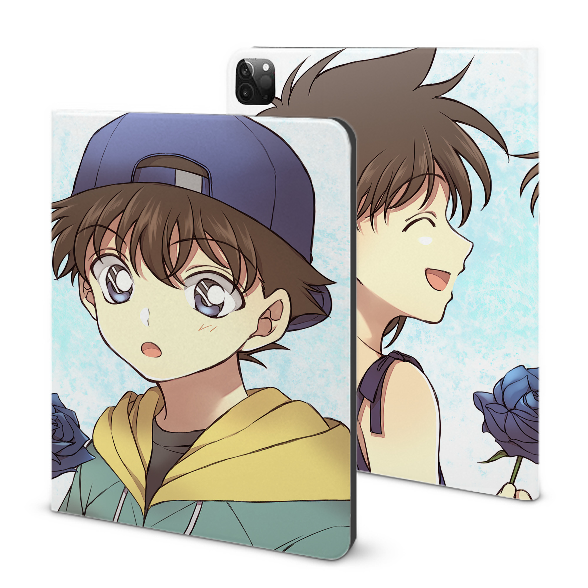 （画像用） 名探偵コナン Detective Conan IPadケース ペンホルダー付き ブックスタイルデザイン